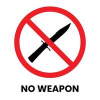 No Sharp Weapon Sign Sticker with text inscription on isolated background vector