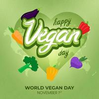 World Vegan Day November 1st background design template vector