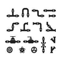 Pipe symbols gas water pipelines steam pressure counters faucets switches sanitary engineering vector