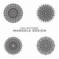 Collections Circular pattern in the form of a mandala for Henna, Mehndi, tattoos, decorations. Decorative decoration in ethnic oriental style. Coloring book page. vector