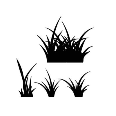 Monochrome illustration grass black silhouettes nature grass field