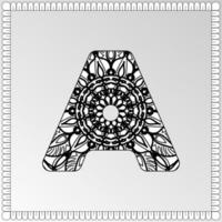 Letter A with Mandala flower vector