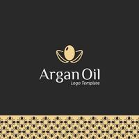Vector pattern packaging design template and emblem, beauty and cosmetics, Logo in trendy linear style Argan Oil seed leaf Logo 3