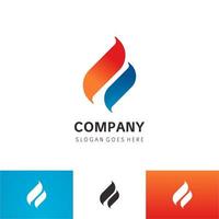 Icono de vector de plantilla de logotipo de agua de llama de fuego de estilo moderno concepto de logotipo de petróleo, gas y energía