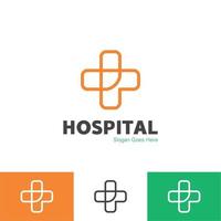 Medical cross family care love pharmacy lab laboratory logo design template vector illustrator