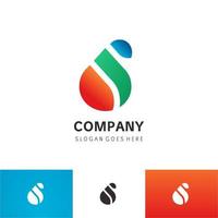 Modern Styled Fire flame water Logo Template vector icon Oil gas and energy logo concept