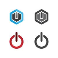 the power vector, flash ogo and thunderbolt and icon electricity illustration template design vector