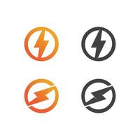 the power vector, flash ogo and thunderbolt and icon electricity illustration template design vector