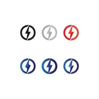 the power vector, flash ogo and thunderbolt and icon electricity illustration template design vector