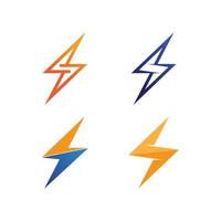 el vector de potencia, flash ogo y rayo y diseño de plantilla de ilustración de electricidad de icono