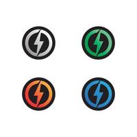 the power vector, flash ogo and thunderbolt and icon electricity illustration template design vector