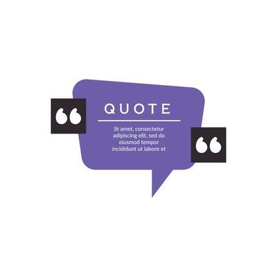 Quote frames texting citation bubble box paper information text elements letters template