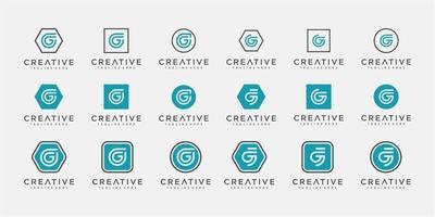 colección creativa del diseño del logotipo de la letra g vector