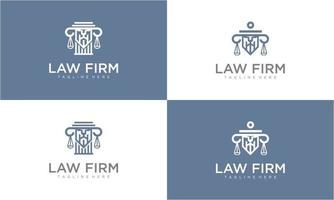 Set of Justice law lion logo design inspirations vector