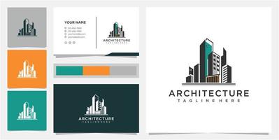 Office building creative symbol concept. Modern skyscraper logo concept vector