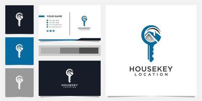 Creative House and Key logo design template vector