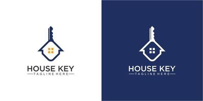 Creative House and Key logo design template vector