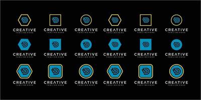 Creative Letter B logo design collection vector