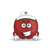 The Apple mascot character becomes a captain. vector illustration