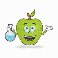 The Apple mascot character becomes a scientist. vector illustration