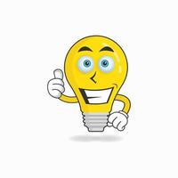 Bulb mascot character with smile expression. vector illustration