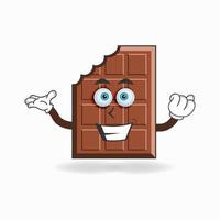 personaje de mascota de chocolate con expresión de sonrisa. ilustración vectorial vector