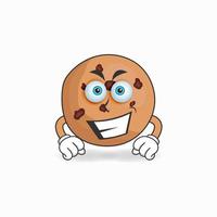 Cookies mascot character with smile expression. vector illustration