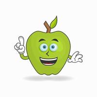 Apple mascot character with smile expression. vector illustration