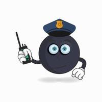 The Boom mascot character becomes a policeman. vector illustration