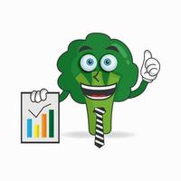 Broccoli mascot character presentation. vector illustration