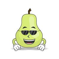 Guava mascot character with sunglasses. vector illustration