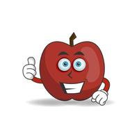 Apple mascot character with smile expression. vector illustration