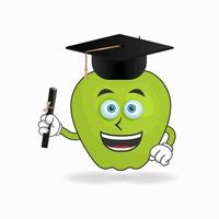 The Apple mascot character becomes a scholar. vector illustration