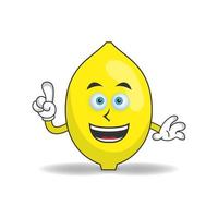 Lemon mascot character with smile expression. vector illustration