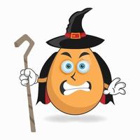 The Egg mascot character becomes a magician. vector illustration