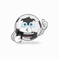 Soccer Ball mascot character holding a cellphone. vector illustration