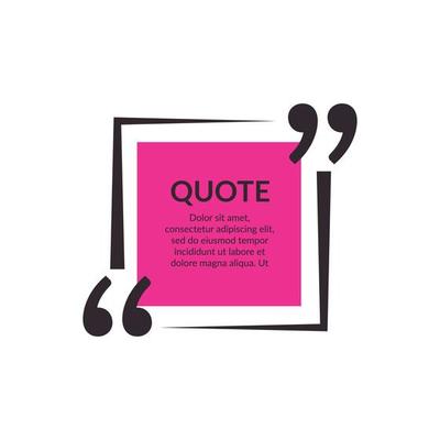 Quote frames texting citation bubble box paper information text elements letters template