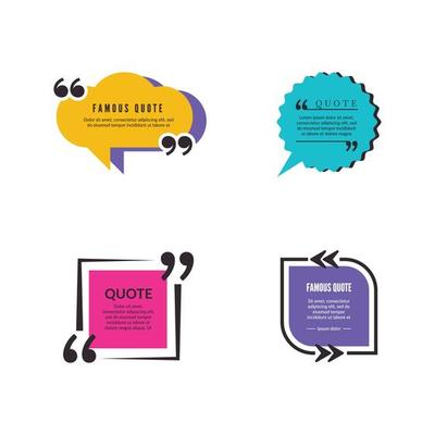 Quote frames texting citation bubble box paper information text elements letters template