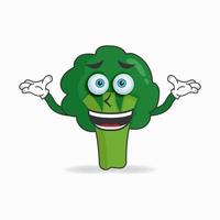 Broccoli mascot character with a confused expression. vector illustration