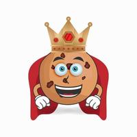 The Cookies mascot character becomes a king. vector illustration