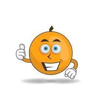 Orange mascot character with smile expression. vector illustration