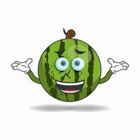 Watermelon mascot character with a confused expression. vector illustration