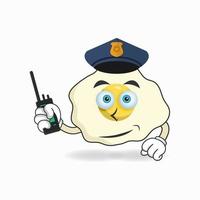 The Egg mascot character becomes a policeman. vector illustration