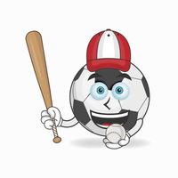 Soccer Ball mascot character with Soccer Ball playing gear. vector illustration