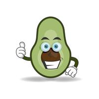Avocado mascot character with smile expression. vector illustration