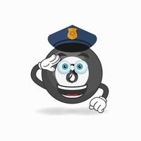 The Billiard ball mascot character becomes a policeman. vector illustration