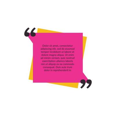 Quote frames texting citation bubble box paper information text elements letters template