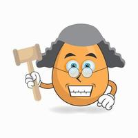 The Egg mascot character becomes a judge. vector illustration