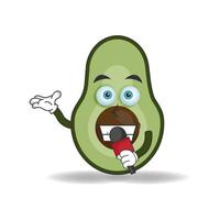 The Avocado mascot character becomes a host. vector illustration