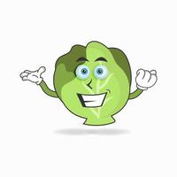 Cabbage mascot character with smile expression. vector illustration